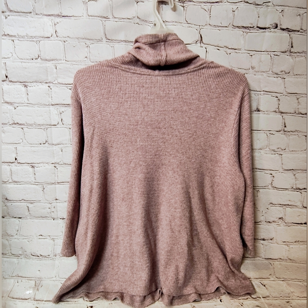 J.Jill Wearever Waffle Knit Lavender Purple Cowl Neck 3X Pullover Sweater Flowy - Picture 2 of 11